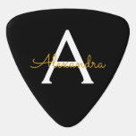 Black Gold Modernes Script Giron Monogram Name Plektrum<br><div class="desc">Schwarz und Gold Monogram Name Plektrum. Das macht den perfekten 16 Geburtstag,  Hochzeit,  Brautparty,  Jubiläum,  Babydusche oder Junggeselinnen-Abschied Geschenk für jemanden,  der Lieben glamourösen Luxus und schicke Stile.</div>