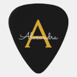 Black Gold Modernes Script Giron Monogram Name Plektrum<br><div class="desc">Plektrum für Schwarz und Gold. Das macht den perfekten 16 Geburtstag,  Hochzeit,  Brautparty,  Jubiläum,  Babydusche oder Junggeselinnen-Abschied Geschenk für jemanden,  der Lieben glamourösen Luxus und schicke Stile.</div>