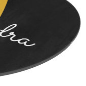 Black Gold Modernes Script Giron Monogram Name Schneidebrett (Ecke)