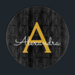 Black Gold Modernes Script Giron Monogram Name Schneidebrett<br><div class="desc">Schwarz und Gold einfache Script Monogram Name Cutting Board. Dies macht den perfekten Abschluss,  Geburtstag,  Hochzeit,  Brautparty,  Jubiläum,  Babydusche oder Junggeselinnen-Abschied Geschenk für jemanden,  die Lieben glamourösen Luxus und schicke Stile.</div>