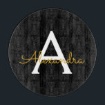 Black Gold Modernes Script Giron Monogram Name Schneidebrett<br><div class="desc">Schwarz und Gold einfache Script Monogram Name Cutting Board. Dies macht den perfekten Abschluss,  Geburtstag,  Hochzeit,  Brautparty,  Jubiläum,  Babydusche oder Junggeselinnen-Abschied Geschenk für jemanden,  die Lieben glamourösen Luxus und schicke Stile.</div>