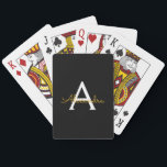 Black Gold Modernes Script Giron Monogram Name Spielkarten<br><div class="desc">Schwarz und Gold einfache Script Monogram Name Playing Cards. Das macht den perfekten 16 Geburtstag,  Hochzeit,  Brautparty,  Jubiläum,  Babydusche oder Junggeselinnen-Abschied Geschenk für jemanden,  der Lieben glamourösen Luxus und schicke Stile.</div>