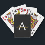 Black Gold Modernes Script Giron Monogram Name Spielkarten<br><div class="desc">Schwarz und Gold einfache Script Monogram Name Playing Cards. Das macht den perfekten 16 Geburtstag,  Hochzeit,  Brautparty,  Jubiläum,  Babydusche oder Junggeselinnen-Abschied Geschenk für jemanden,  der Lieben glamourösen Luxus und schicke Stile.</div>
