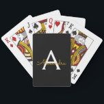 Black Gold Modernes Script Giron Monogram Name Spielkarten<br><div class="desc">Schwarz und Gold einfache Script Monogram Name Playing Cards. Das macht den perfekten 16 Geburtstag,  Hochzeit,  Brautparty,  Jubiläum,  Babydusche oder Junggeselinnen-Abschied Geschenk für jemanden,  der Lieben glamourösen Luxus und schicke Stile.</div>
