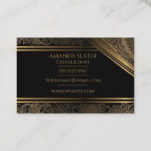 Black Gold | Modernes, teures Elegant Visitenkarte (Rückseite)