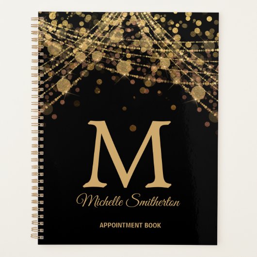Black Gold Monogram Adpointing Book Planer (Vorderseite)