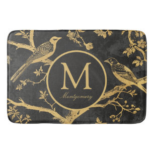 Black Gold Monogram Badematte