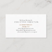 Black & Gold Monogram Business Card Visitenkarte (Rückseite)