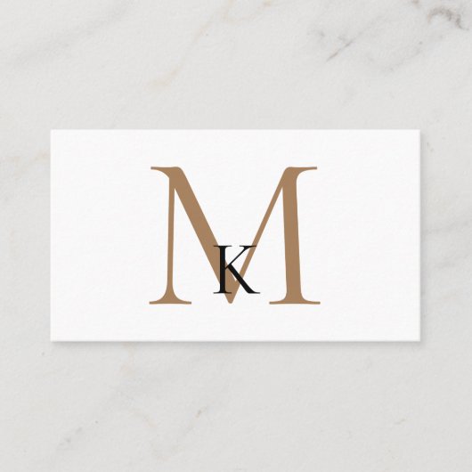 Black & Gold Monogram Business Card Visitenkarte (Vorderseite)