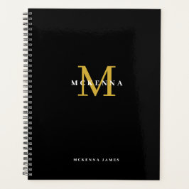 Black Gold Monogram Business Client Vielen Dank Planer