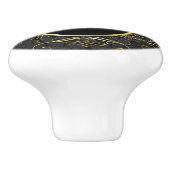 Black gold Monogram Classy Royal Style Knob Keramikknauf (Seitenansicht)