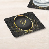 Black gold Monogram Classy Royal Style Untersetzer (angewinkelt)