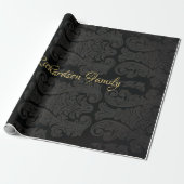 Black gold Monogram Classy Royal Style Wrapping Geschenkpapier (Ungerollt)