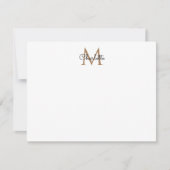 Black Gold Monogram Elegante Girly Script Note Car Mitteilungskarte (Vorderseite)