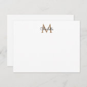 Black Gold Monogram Elegante Girly Script Note Car Mitteilungskarte (Vorne/Hinten)