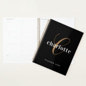 Black Gold Monogram Initials Name Minimalistisch 2 Planer (Anzeige)