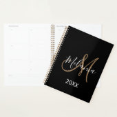 Black Gold Monogram Initials Name modern 2024 Planer (Anzeige)
