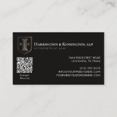 Black Gold Monogram Luxusanwälte Foto Visitenkarte (Rückseite)