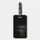 Black Gold Monogram Makeust Moderne Schlichte Kuns Gepäckanhänger (Rückseite vertikal)