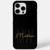 Black Gold Monogram Modern Chic Case-Mate iPhone Hülle (Rückseite)