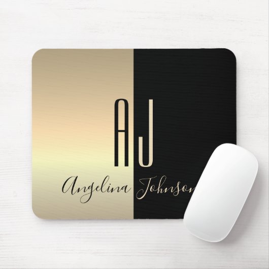 Black Gold Monogram Mousepad (Mit Mouse)