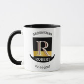 Black Gold Monogram Name Trauzeuge Gastgeschenk Ho Tasse (Links)