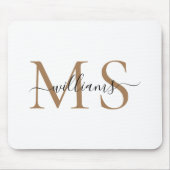 Black & Gold Monogram Name Wedding Mousepad (Vorne)