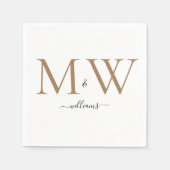 Black & Gold Monogram Name Wedding Serviette (Vorderseite)
