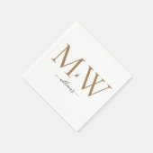 Black & Gold Monogram Name Wedding Serviette (Ecke)