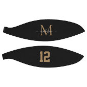 Black Gold Monogram Player Number Girl Script Basketball (Panele)