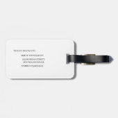 Black Gold Monogram Script Luggage Tag Gepäckanhänger (Rückseite horizontal)