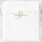 Black Gold Monogram Script Name Umschlag Aufkleber (Tasche)