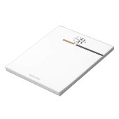 Black Gold Monogram Simple Modern Notizblock (Rotiert)