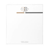 Black Gold Monogram Simple Modern Notizblock (Vorderseite)