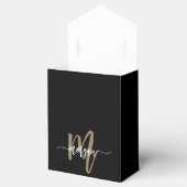 Black Gold Monogram Stilvoll modern Geschenkschachtel (Geöffnet)