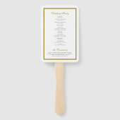 Black & Gold Monogram Wedding Ceremony Program Fächer (Rückseite)