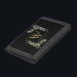 Black Gold Monogramm Elegante Moderne Grüne Tri-fold Geldbeutel<br><div class="desc">Elegantes Aquarell-Grün  ein Monogramm-Namensriegel mit einer Goldmonogramm-Initial auf einem schicken schwarzen Hintergrund. von Thisisnotme© entwickelt</div>