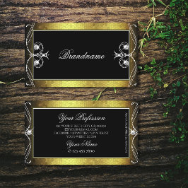 Black Gold Mosaik Verzierte Ornament Sparkle Diamo Visitenkarte