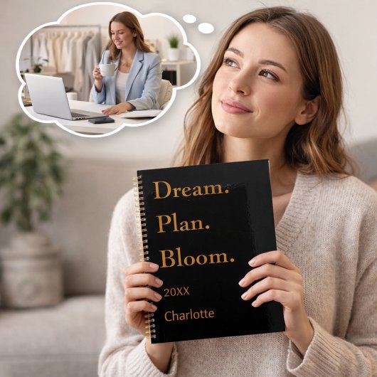 Black gold motivational quote 2026 planer