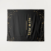 Black Gold Mr. und Mrs. Wedding Foto Booth Tapestr Wandteppich (Vorderseite (Horizontal))