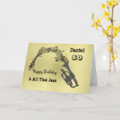 Black Gold Music Themed Happy Birthday Karte (Gelbe Blume)