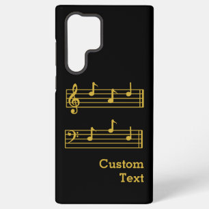 BLACK GOLD MUSIKNOTEN BEST VATER TEXT TREBLE BASS SAMSUNG GALAXY HÜLLE