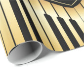 Black & Gold Musiknoten Geschenkpapier (Rolleneckpunkt)