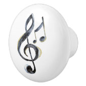 Black Gold Musiknoten Keramikknauf (Rechts)
