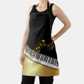 Black Gold Musiknoten, Piano Keys Personalisiert Schürze (InSitu)