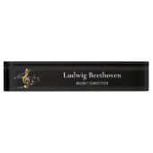 Black Gold Musiknoten Treble Clef Namensplakette (Vorderseite)