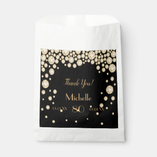 Black Gold Name danke Ihnen 80. Geburtstag Geschenktütchen