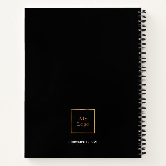 Black Gold Name Initial Foto Business Notizblock (Rückseite)