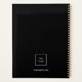 Black Gold Name Initials Foto Business 2023 Planer (Rückseite)