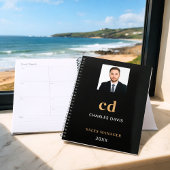 Black Gold Name Initials Foto Business 2026 Planer